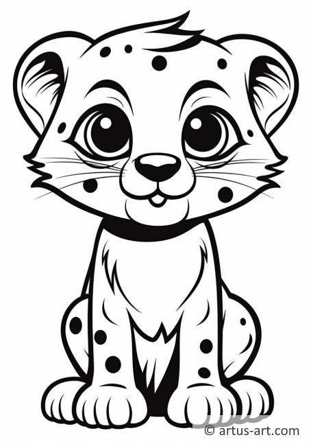 Pagină de colorat cu ghepard pentru copii